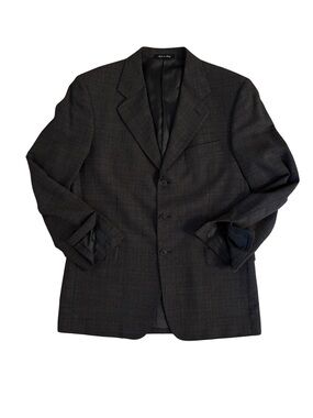 Barney’s New York Y2K Charcoal Gray Three-Button Blazer